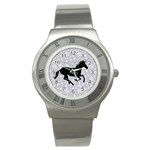 Unicorn on Starry Background Stainless Steel Watch (Slim)