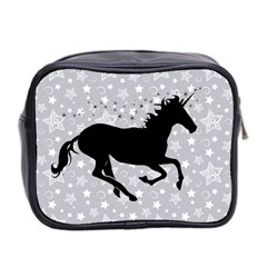 Unicorn on Starry Background Mini Travel Toiletry Bag (Two Sides) from UrbanLoad.com Back