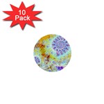 Golden Violet Sea Shells, Abstract Ocean 1  Mini Button (10 pack)