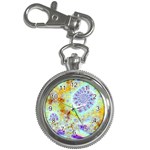 Golden Violet Sea Shells, Abstract Ocean Key Chain Watch