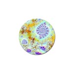 Golden Violet Sea Shells, Abstract Ocean Golf Ball Marker 10 Pack