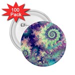 Violet Teal Sea Shells, Abstract Underwater Forest 2.25  Button (100 pack)