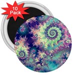 Violet Teal Sea Shells, Abstract Underwater Forest 3  Magnet (10 pack)