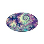 Violet Teal Sea Shells, Abstract Underwater Forest Sticker (Oval)