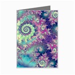 Violet Teal Sea Shells, Abstract Underwater Forest Mini Greeting Card