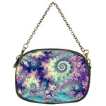Violet Teal Sea Shells, Abstract Underwater Forest Chain Purse (Two Sides)