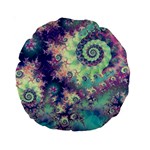 Violet Teal Sea Shells, Abstract Underwater Forest 15  Premium Round Cushion 