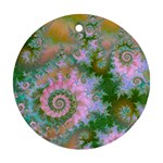 Rose Forest Green, Abstract Swirl Dance Round Ornament