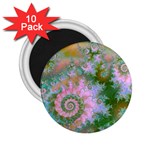 Rose Forest Green, Abstract Swirl Dance 2.25  Button Magnet (10 pack)