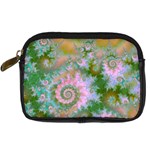 Rose Forest Green, Abstract Swirl Dance Digital Camera Leather Case