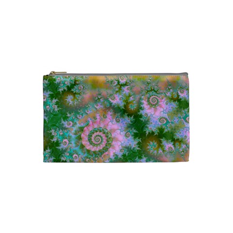Rose Forest Green, Abstract Swirl Dance Cosmetic Bag (Small) from UrbanLoad.com Front