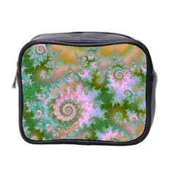 Rose Forest Green, Abstract Swirl Dance Mini Travel Toiletry Bag (Two Sides) from UrbanLoad.com Front