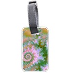 Rose Forest Green, Abstract Swirl Dance Luggage Tag (Two Sides)