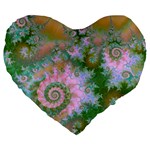 Rose Forest Green, Abstract Swirl Dance 19  Premium Heart Shape Cushion