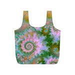 Rose Forest Green, Abstract Swirl Dance Reusable Bag (S)