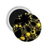Special Fractal 04 Yellow 2.25  Button Magnet