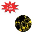 Special Fractal 04 Yellow 1  Mini Button Magnet (100 pack)