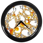 Special Fractal 04 Orange Wall Clock (Black)