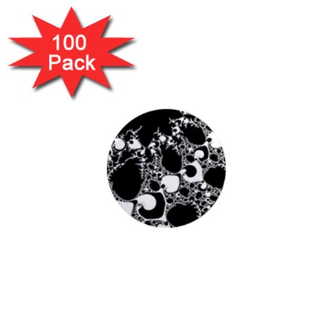 Special Fractal 04 B&w 1  Mini Button Magnet (100 pack) from UrbanLoad.com Front