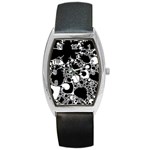 Special Fractal 04 B&w Tonneau Leather Watch
