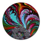 Special Fractal 02 Red 8  Mouse Pad (Round)