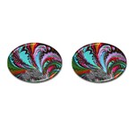 Special Fractal 02 Red Cufflinks (Oval)