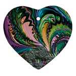 Special Fractal 02 Purple Heart Ornament (Two Sides)