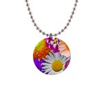 Lovely Flowers,purple Button Necklace