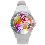 Lovely Flowers,purple Plastic Sport Watch (Large)