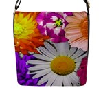 Lovely Flowers,purple Flap Closure Messenger Bag (Large)