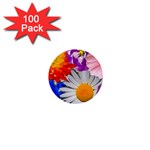 Lovely Flowers, Blue 1  Mini Button (100 pack)