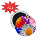 Lovely Flowers, Blue 1.75  Button Magnet (10 pack)