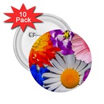 Lovely Flowers, Blue 2.25  Button (10 pack)