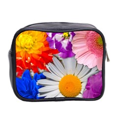 Lovely Flowers, Blue Mini Travel Toiletry Bag (Two Sides) from UrbanLoad.com Back