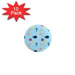 Fun Fish of the Ocean 1  Mini Button Magnet (10 pack)