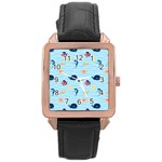 Fun Fish of the Ocean Rose Gold Leather Watch 