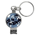 White Navy Nail Clippers Key Chain