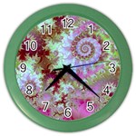 Raspberry Lime Delight, Abstract Ferris Wheel Color Wall Clock