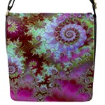 Raspberry Lime Delight, Abstract Ferris Wheel Flap closure messenger bag (Small)