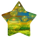 Golden Days, Abstract Yellow Azure Tranquility Star Ornament