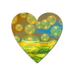 Golden Days, Abstract Yellow Azure Tranquility Magnet (Heart)