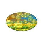 Golden Days, Abstract Yellow Azure Tranquility Sticker 100 Pack (Oval)