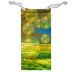 Golden Days, Abstract Yellow Azure Tranquility Jewelry Bag