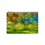 Golden Days, Abstract Yellow Azure Tranquility Cosmetic Bag (Medium)