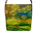 Golden Days, Abstract Yellow Azure Tranquility Flap Closure Messenger Bag (Large)