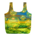 Golden Days, Abstract Yellow Azure Tranquility Reusable Bag (L)