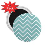 Blue And White Chevron 2.25  Button Magnet (10 pack)