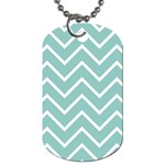 Blue And White Chevron Dog Tag (Two-sided) 