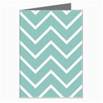 Blue And White Chevron Greeting Card