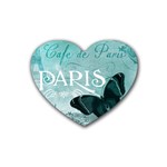 Paris Butterfly Drink Coasters 4 Pack (Heart) 